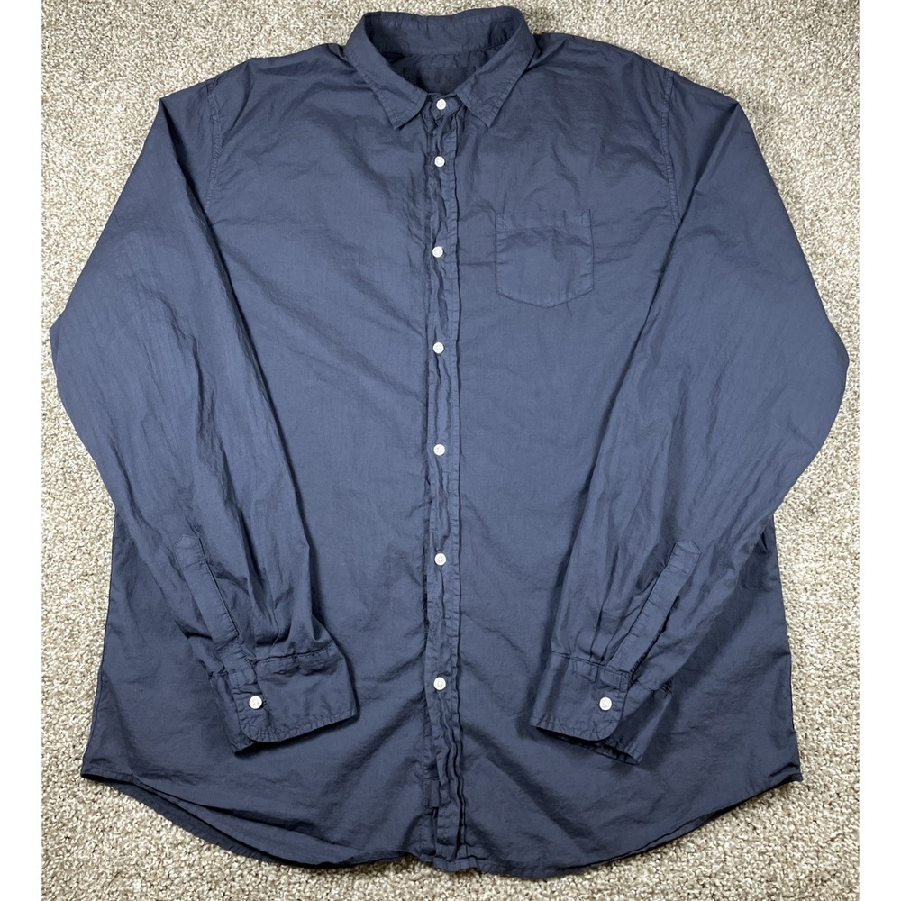 Frank & Eileen The Luke Button Up Shirt Men's XXL Midnight Blue Featherlight
